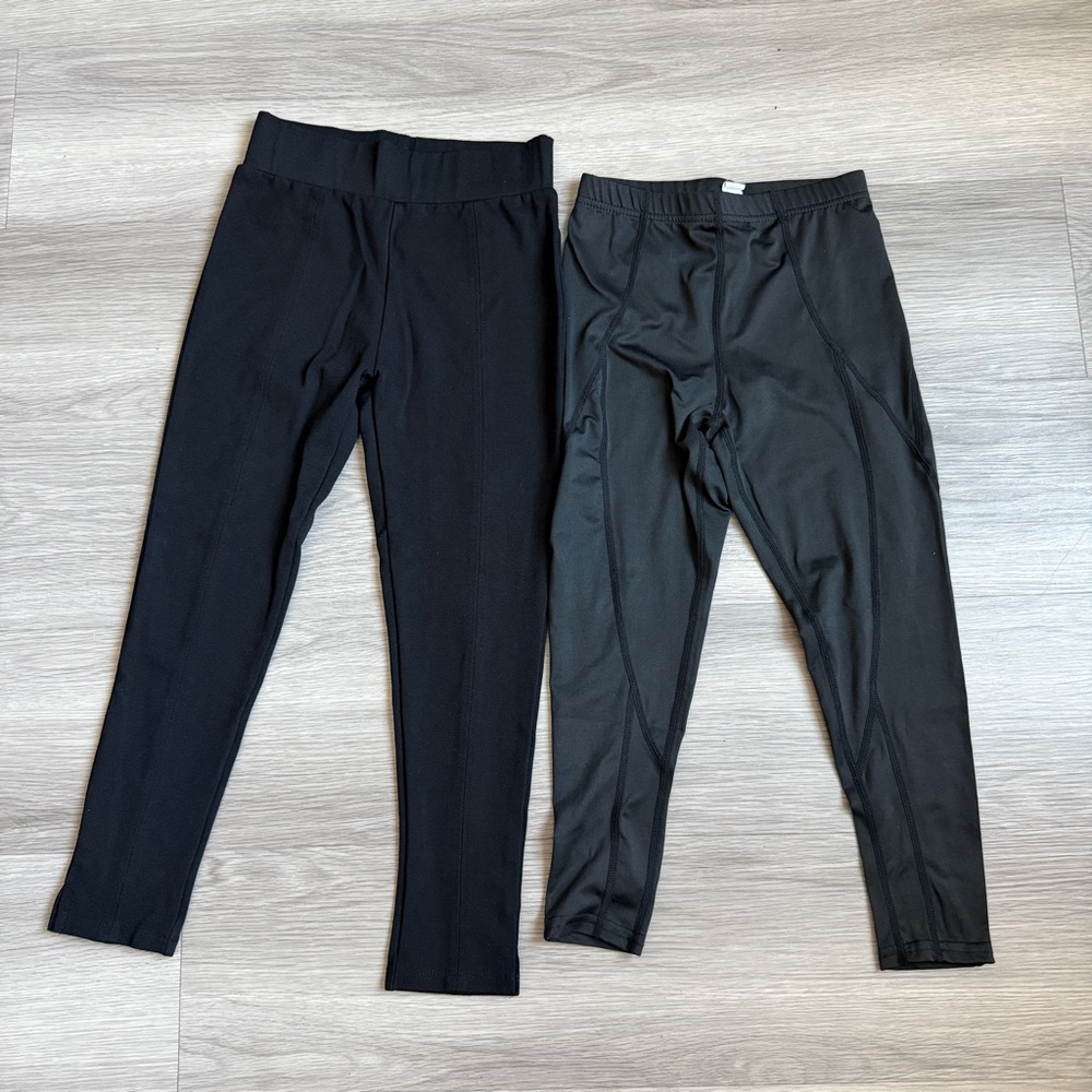REISS & Unbranded Girls Black Leggings Bundle Size 8-9Y